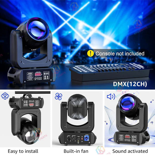 KTVLIGHTS LED 150W RGBW Beam Moving Head Light DJ Stage Lighting - E19