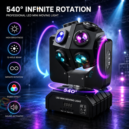 KTVLIGHTS 150W RGBW Moving Head Light for DJs & Party Events- E82