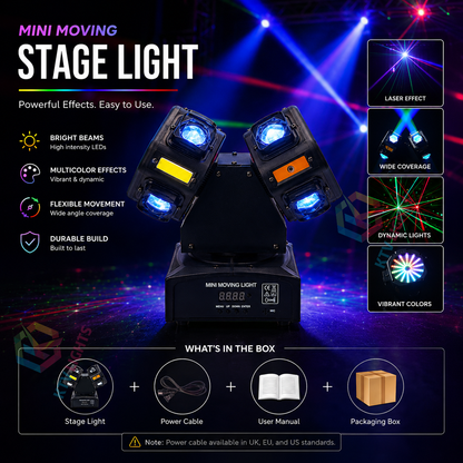 KTVLIGHTS Twin Head RGB Laser Moving Head DJ Stage Light-E89