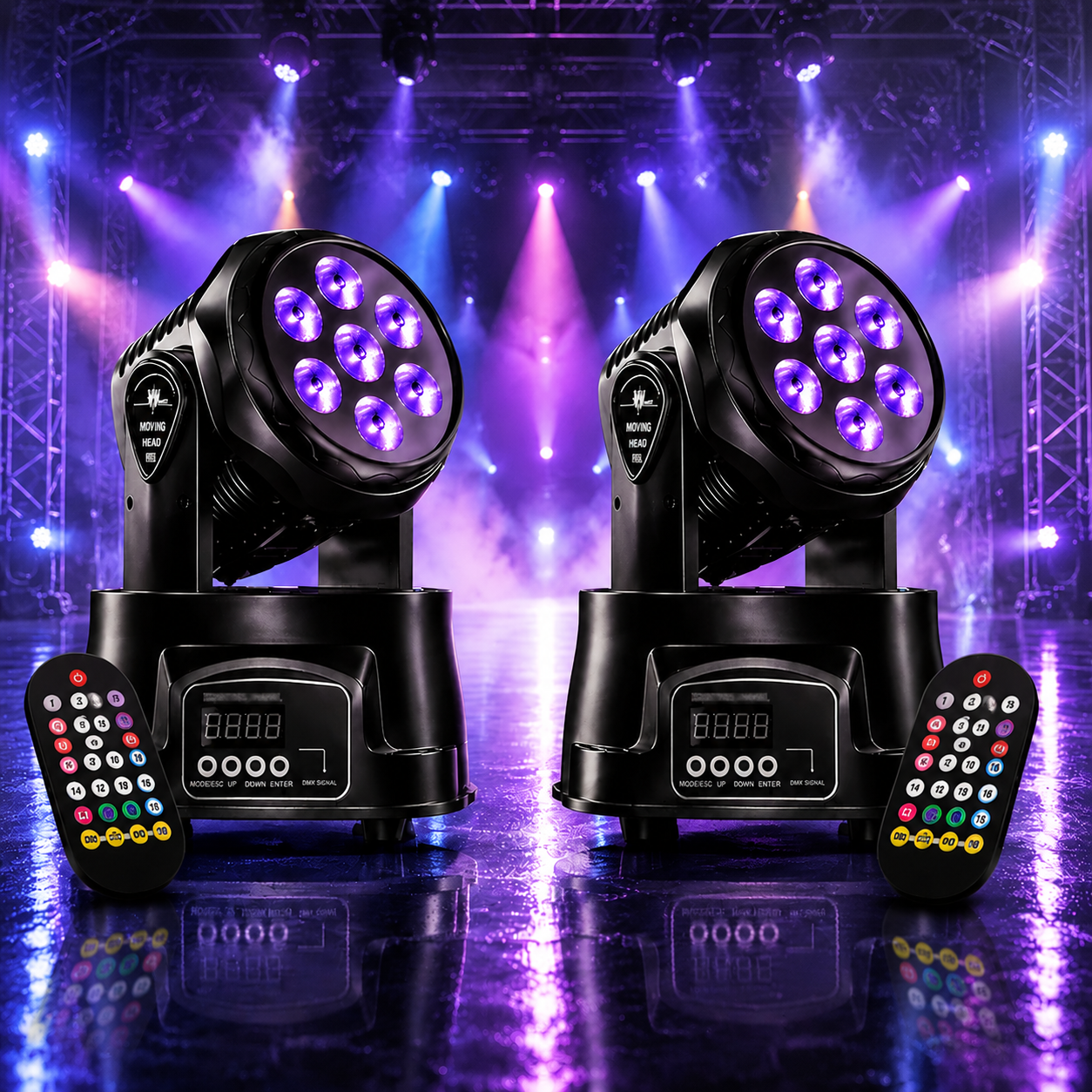 KTVLIGHTS 6 RGBW LED Stage Wash Light Moving Head for DJ Events - P9