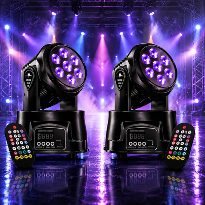 KTVLIGHTS 6 RGBW LED Stage Wash Light Moving Head for DJ Events - P9