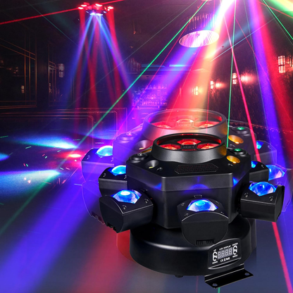 KTVLIGHTS 6 Arm Bee Eye Moving Head Stage Light RGB Effects-E3