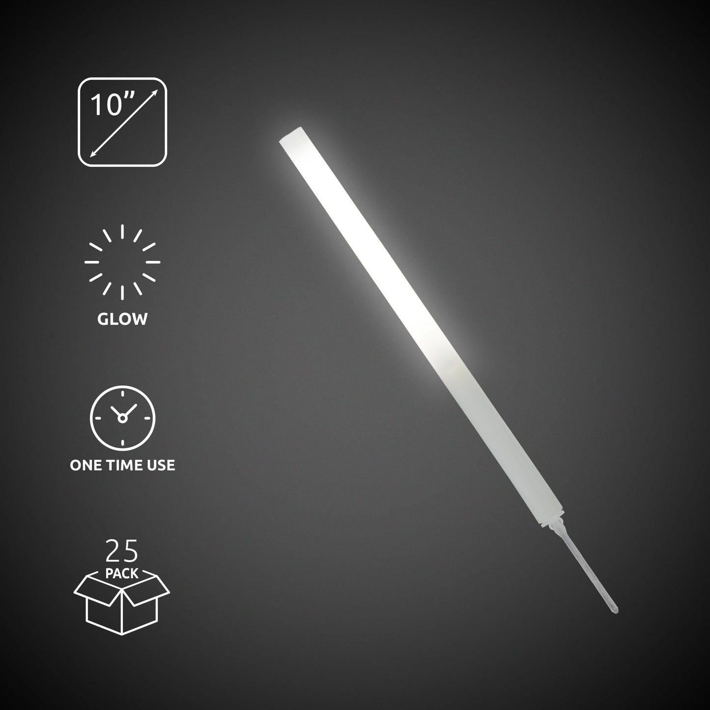 White 10" Glow Sticks With Spikes