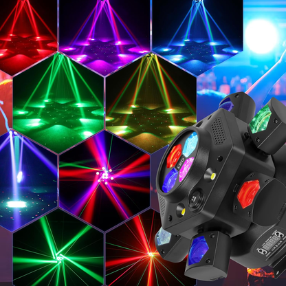 KTVLIGHTS 6 Arm Bee Eye Moving Head Stage Light RGB Effects-E3