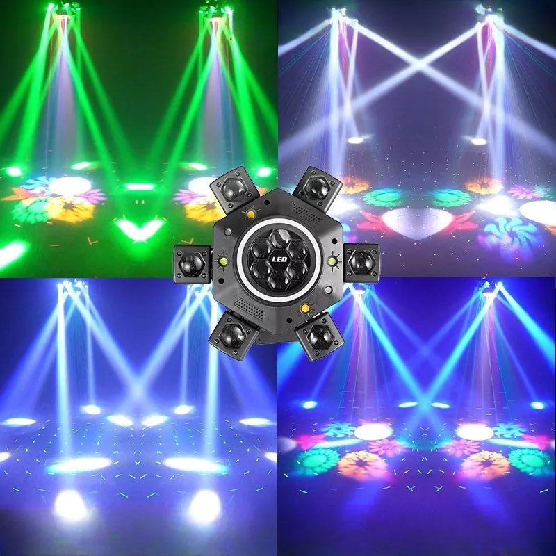 KTVLIGHTS Six Arm RGBW Beam Laser Moving Head Light for DJs - E11