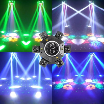 KTVLIGHTS Six Arm RGBW Beam Laser Moving Head Light for DJs - E11