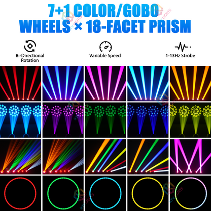 KTVLIGHTS 150W RGB Halo Moving Head Light for DJ Stage & Events-E59