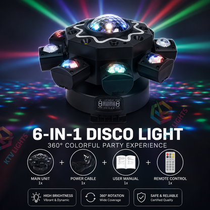 KTVLIGHTS Magic Ball 8 Arm Moving Head Laser DJ Stage Light-E86