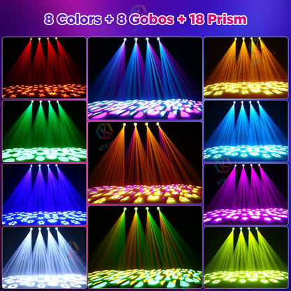 KTVLIGHTS LED 150W RGBW Beam Moving Head Light DJ Stage Lighting - E19