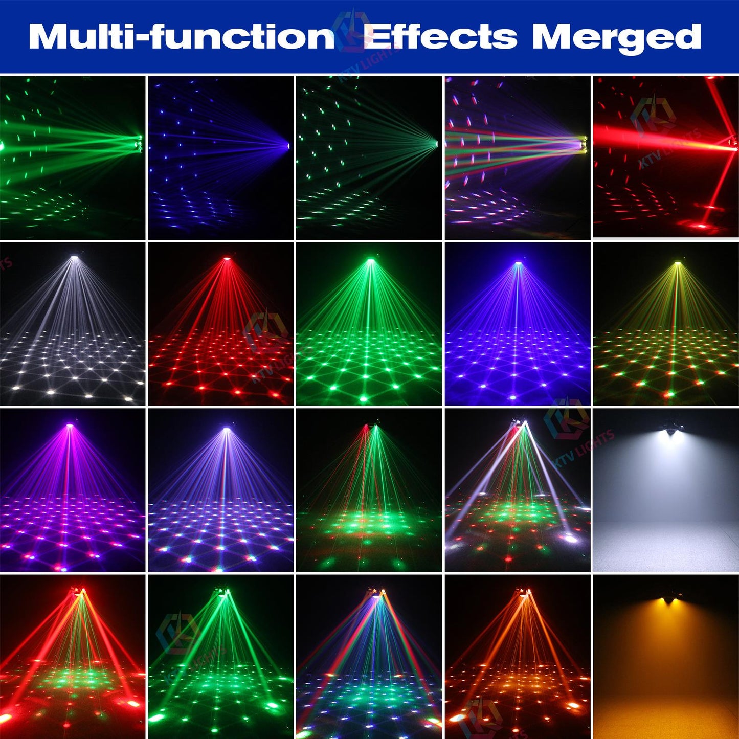 KTVLIGHTS 120W Six Arm Moving Head Light RGBW DJ Stage Lighting-E4