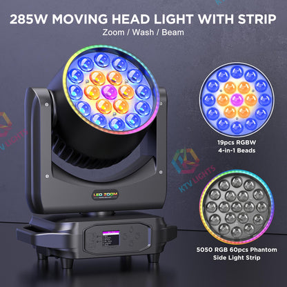 KTVLIGHTS RGBW Zoom LED Moving Head DJ Stage Light-E60