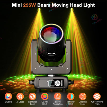 KTVLIGHTS 295W 14R Moving Head Light with 48 Prism for DJ Stage-E48