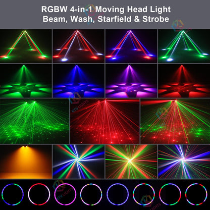 KTVLIGHTS 120W Remote Control Moving Head Light RGBW DJ Lighting-E28