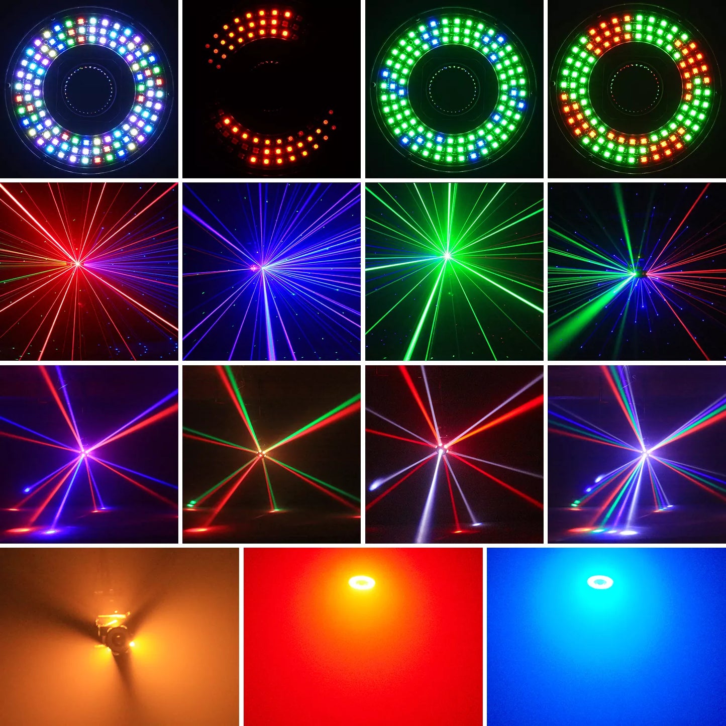 KTVLIGHTS 160W RGBW Laser 4-in-1 Moving Head Light - E15