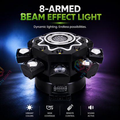 KTVLIGHTS 8 Arm RGBW Moving Head DJ Stage Light-E88