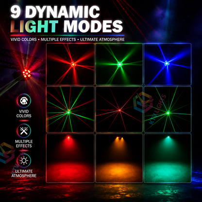 KTVLIGHTS 4-in-1 War God Moving Head Light RGBW DJ Stage Lighting-E56