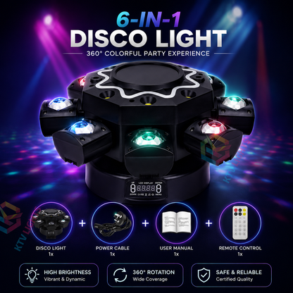 KTVLIGHTS 8-Arm RGB Laser Moving Head Light DJ Party Stage Light-E87