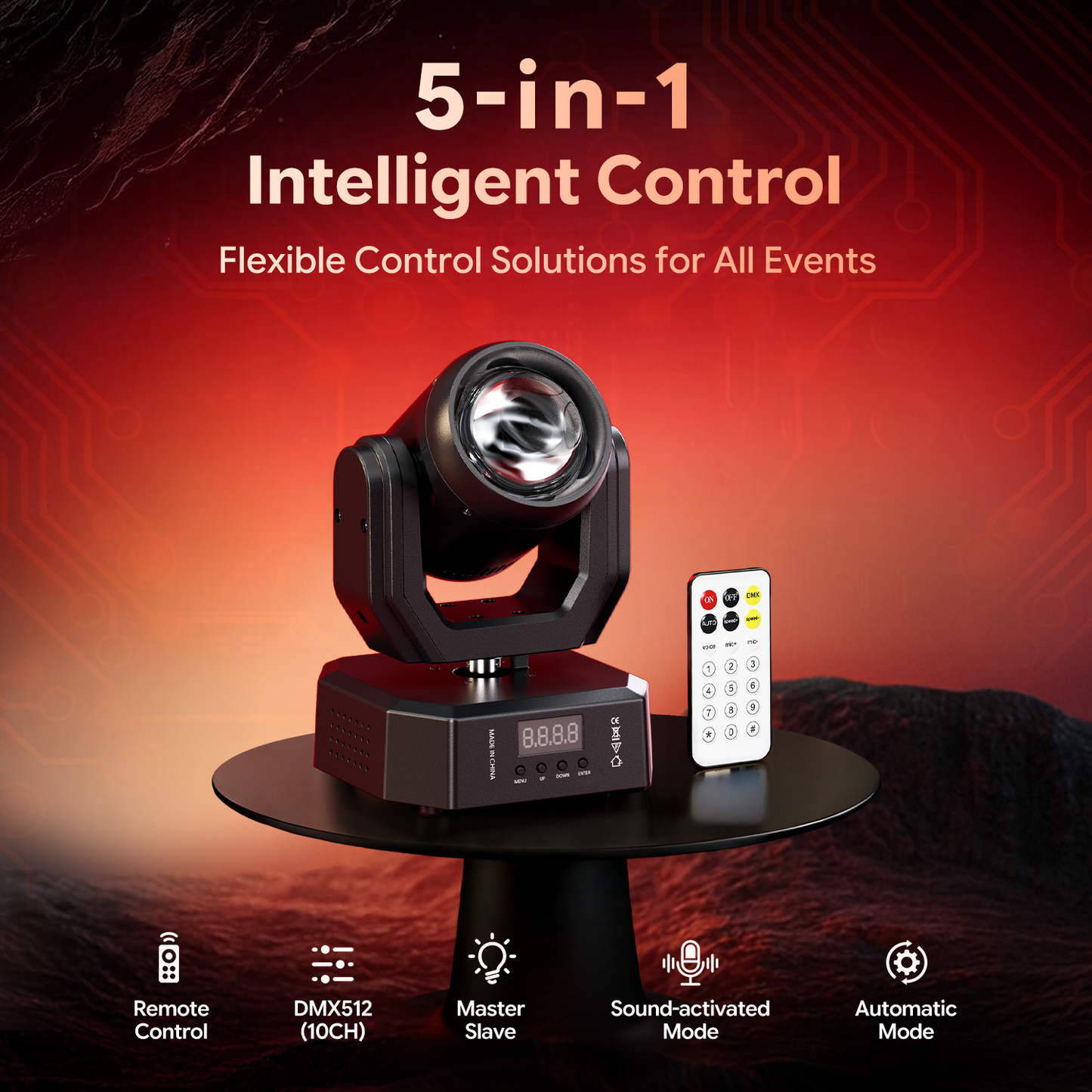 KTVLIGHTS Mini RGBW Moving Head Light DJ Stage Lighting-E72