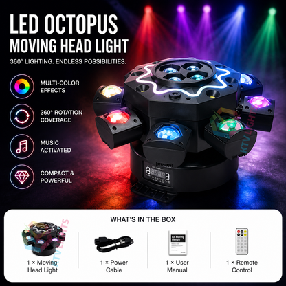 KTVLIGHTS 200W Bee Eye 8 Arm Moving Head Light DJ Stage Lighting-E81