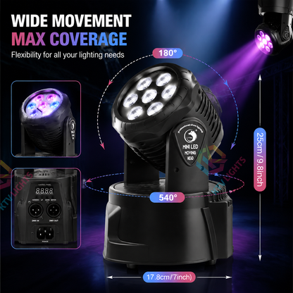 KTVLIGHTS  7 LED RGBW Moving Beam DJ Stage Light-E6