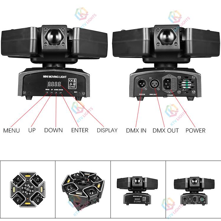 KTVLIGHTS 220W RGBW 4-in-1 Moving Head Light DJ Stage Lighting - E31