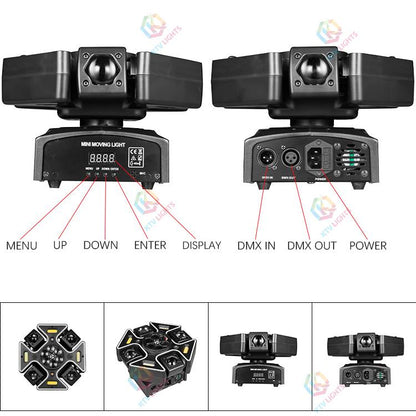 KTVLIGHTS 220W RGBW 4-in-1 Moving Head Light DJ Stage Lighting - E31