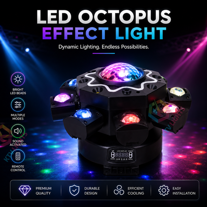KTVLIGHTS Magic Ball 8 Arm Moving Head Laser DJ Stage Light-E86