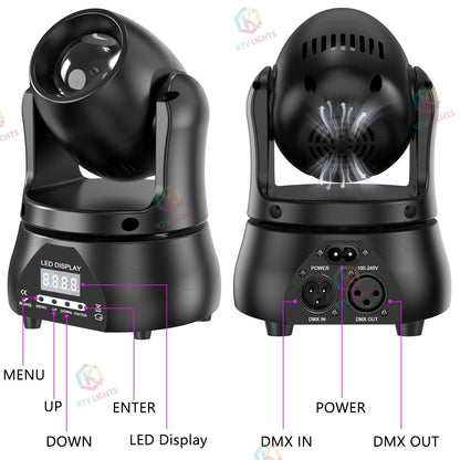 KTVLIGHTS Mini RGBW Moving Head Beam Light for DJs & Parties-E7