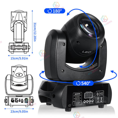 KTVLIGHTS 100W Beam Moving Head Light DJ Stage Lighting-E17