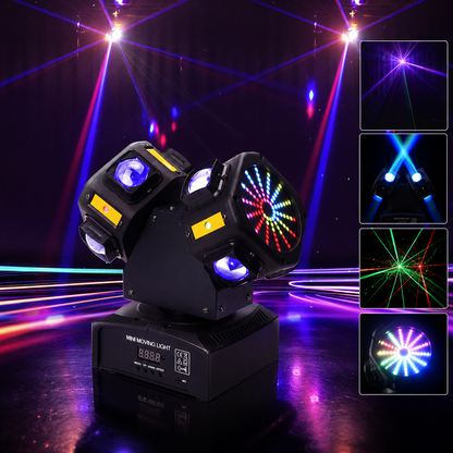 KTVLIGHTS Twin Head RGB Laser Moving Head DJ Stage Light-E89