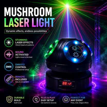 KTVLIGHTS Mushroom Laser Moving Head Light for DJs & Party Events-E13