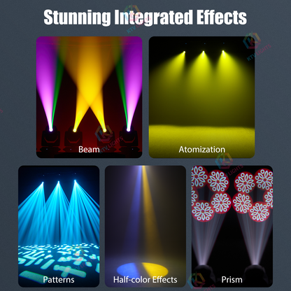 KTVLIGHTS 200W LED Beam 3-in-1 Moving Head DJ Stage Light-E47
