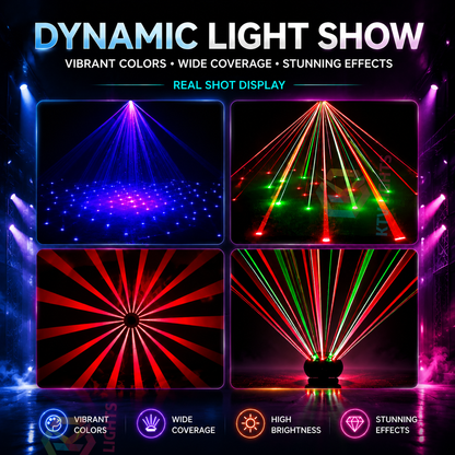 KTVLIGHTS 3-in-1 Full Color Laser Light RGB DJ Stage Lighting-B42