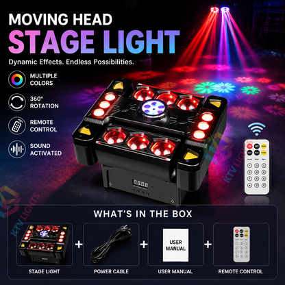 KTVLIGHTS 6 Arm RGB Laser Moving Head DJ Stage Light-E91