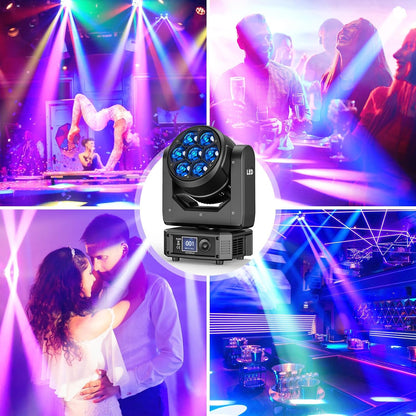 KTVLIGHTS 6 280W RGBW 4-in-1 Moving Head Light for DJ Stage -E45