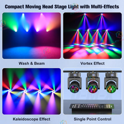 KTVLIGHTS 300W RGBW Bee Eye Moving Head Light for DJ Events-E29