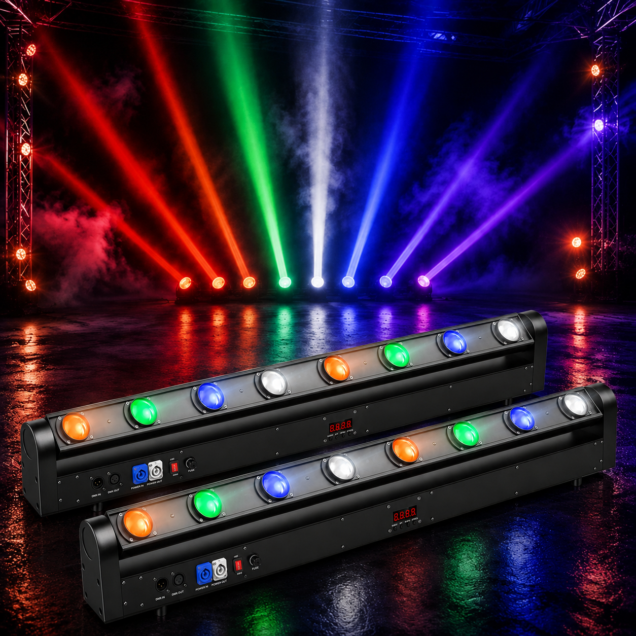 KTVLIGHTS 120W RGBW Beam Moving Head Light for DJ Stage Shows -E46