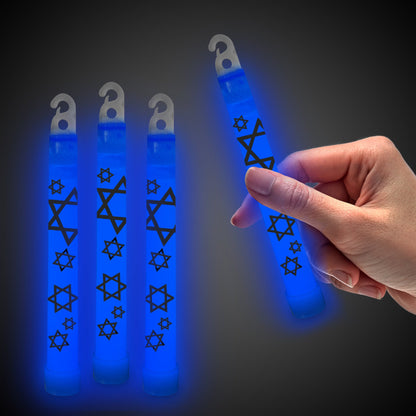 Blue Star of David 6" Glow Sticks