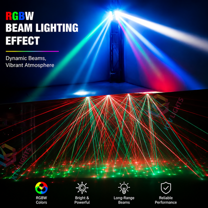 KTVLIGHTS 4-in-1 RGBW LED Moving Head Light for Party Shows-E23