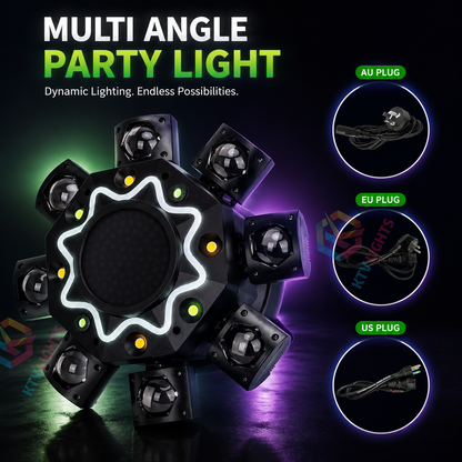 KTVLIGHTS 8-Arm RGB Laser Moving Head Light DJ Party Stage Light-E87