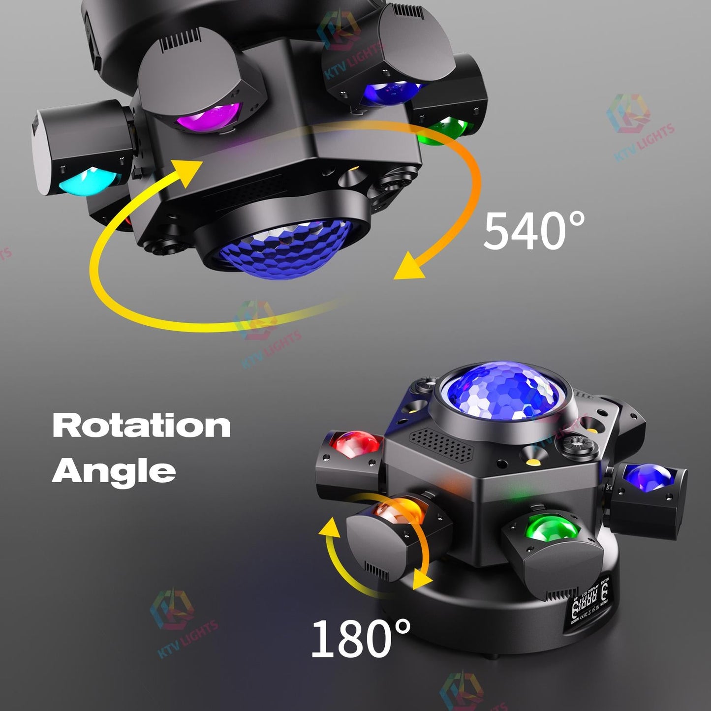 KTVLIGHTS 120W Six Arm Moving Head Light RGBW DJ Stage Lighting-E4