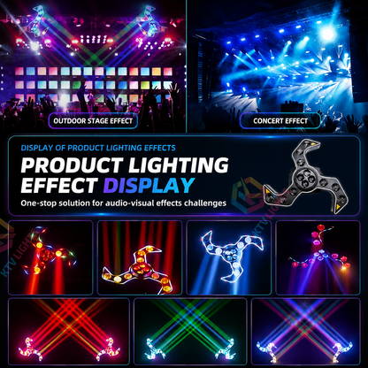 KTVLIGHTS 120W 4-in-1 Cyclone Moving Head Light RGBW DJ Lighting - E70