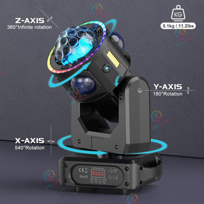 KTVLIGHTS 120W RGBW Beam Moving Head Light DJ Stage Lighting-E10