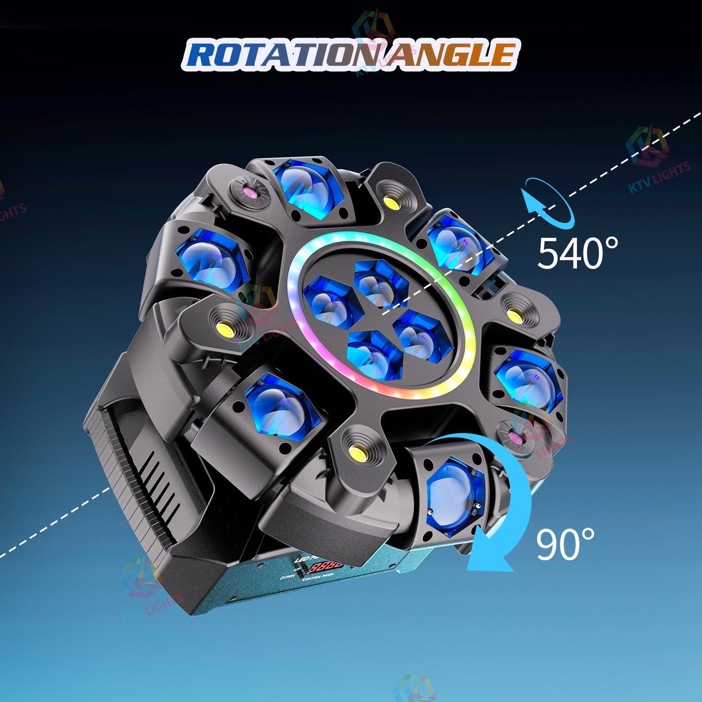 KTVLIGHTS 180W RGBW Moving Head Light DJ Stage Lighting-E53