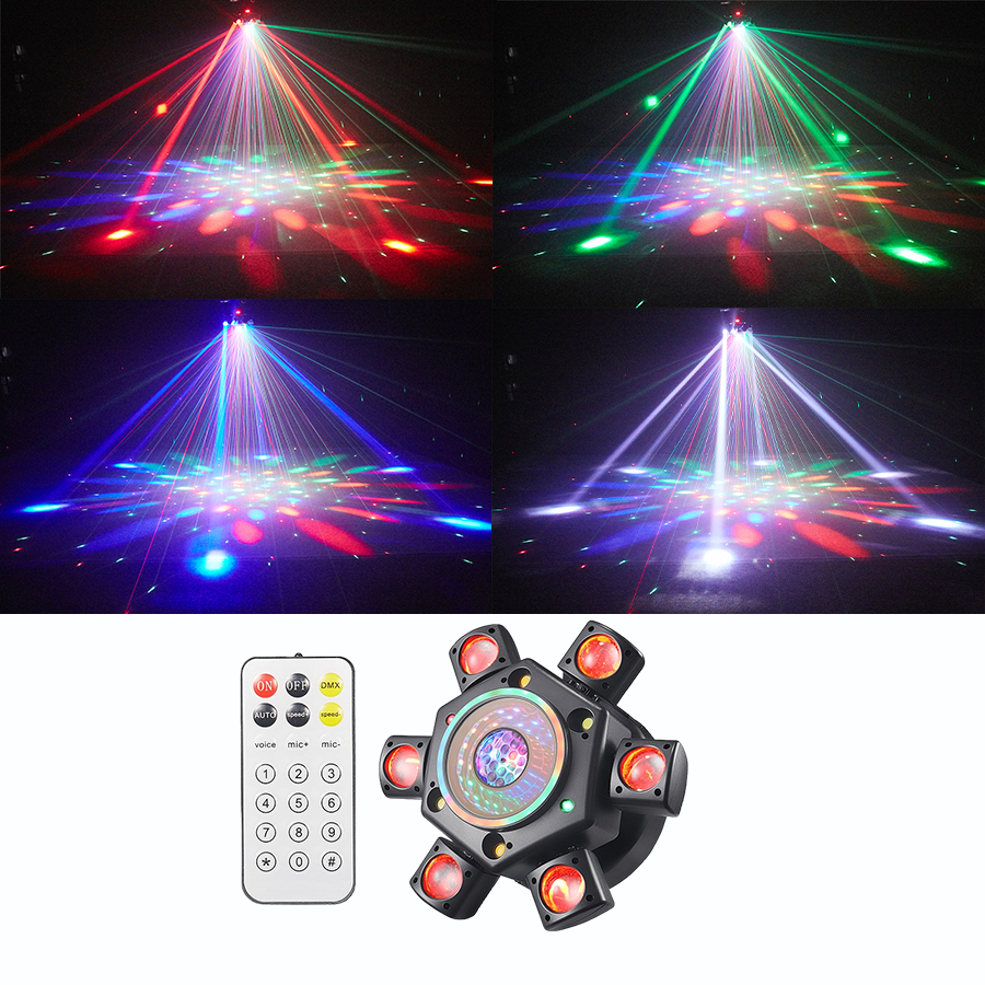 KTVLIGHTS 120W Six Arm Moving Head Light RGBW DJ Stage Lighting-E9