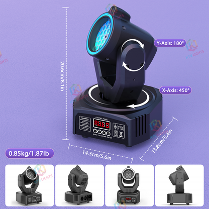 KTVLIGHTS Mini 30W Moving Head Light Spot Beam DJ Stage Lighting - E40