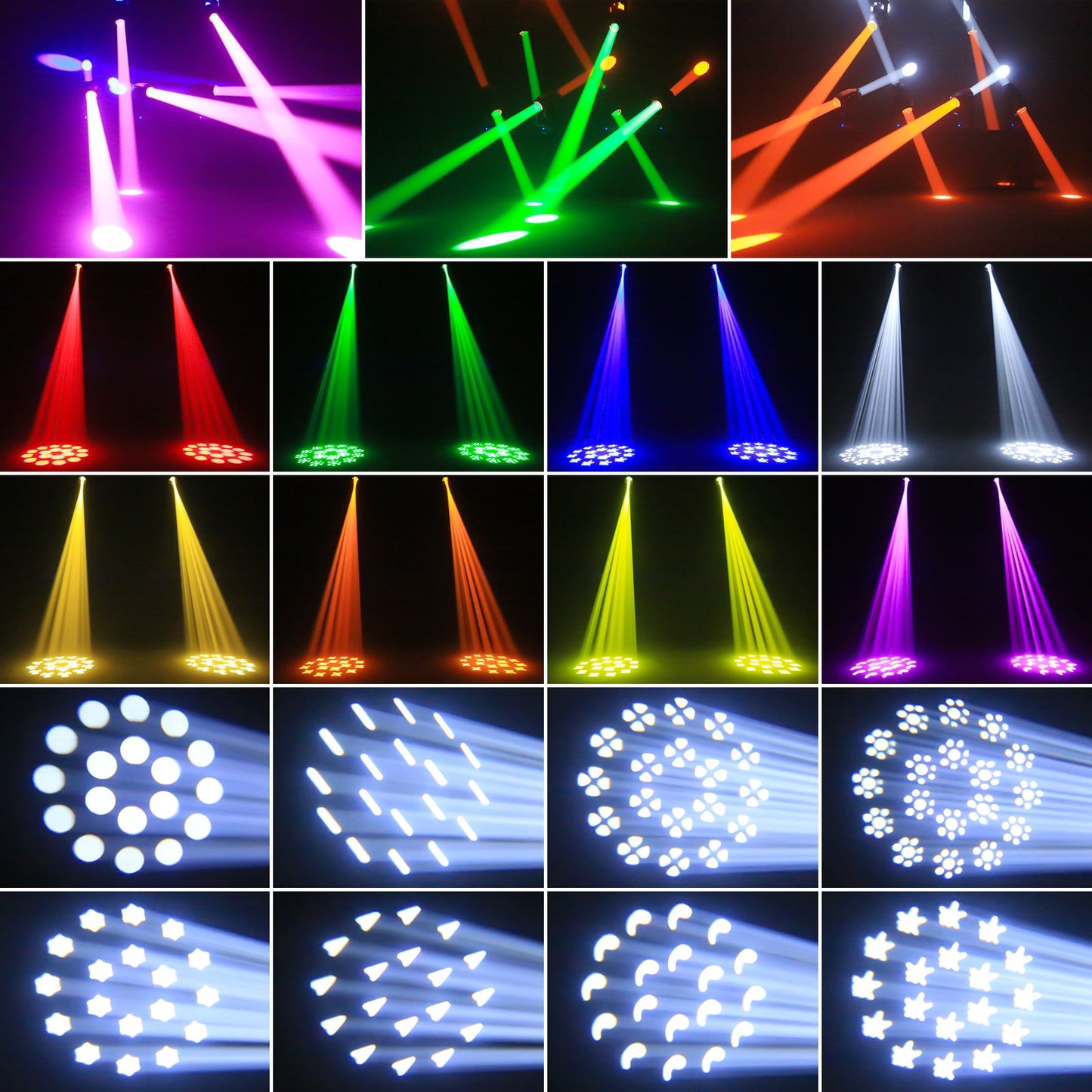 KTVLIGHTS 200W Dual Beam Moving Head DJ Stage Light 18 Prism-E36