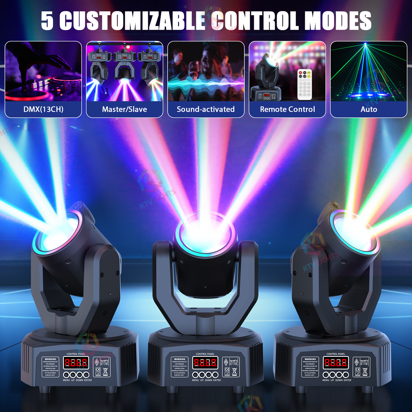 KTVLIGHTS Mini Beam Moving Head Light RGBW DJ Disco Lightingt-E39
