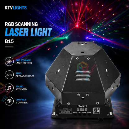 KTVLIGHTS RGB Scanning Laser DJ Stage Light Disco Effect-B15