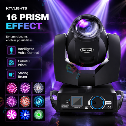 KTVLIGHTS 6 230W 7R Beam Moving Head Light for DJ Stage & Events - E42